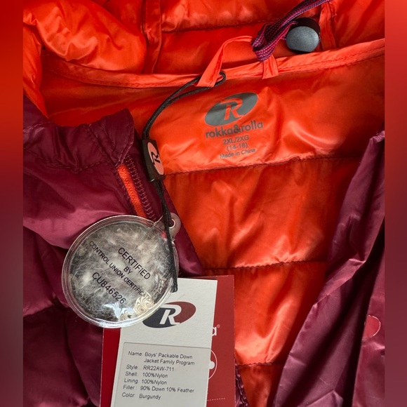 NWT Rokka&Rolla down jacket - kids size XXL - Picture 2 of 5